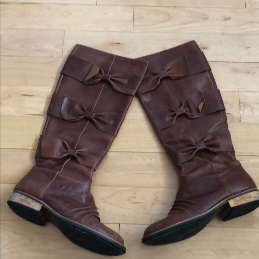 Knee high brown boots